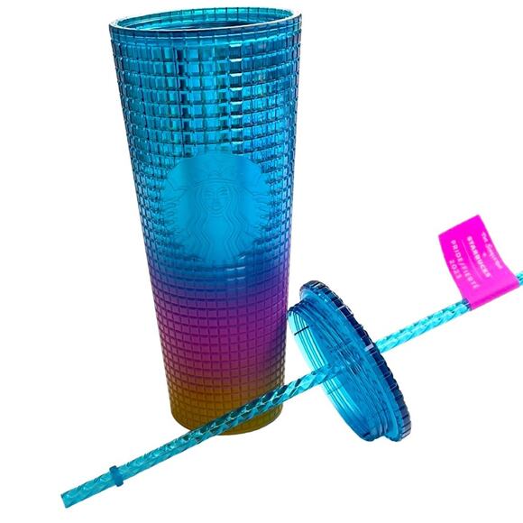 Starbucks NWT Gradient Grid Cold Cup - Pride 2023 Tim Singleton - 24 oz 709 ml - Picture 6 of 13